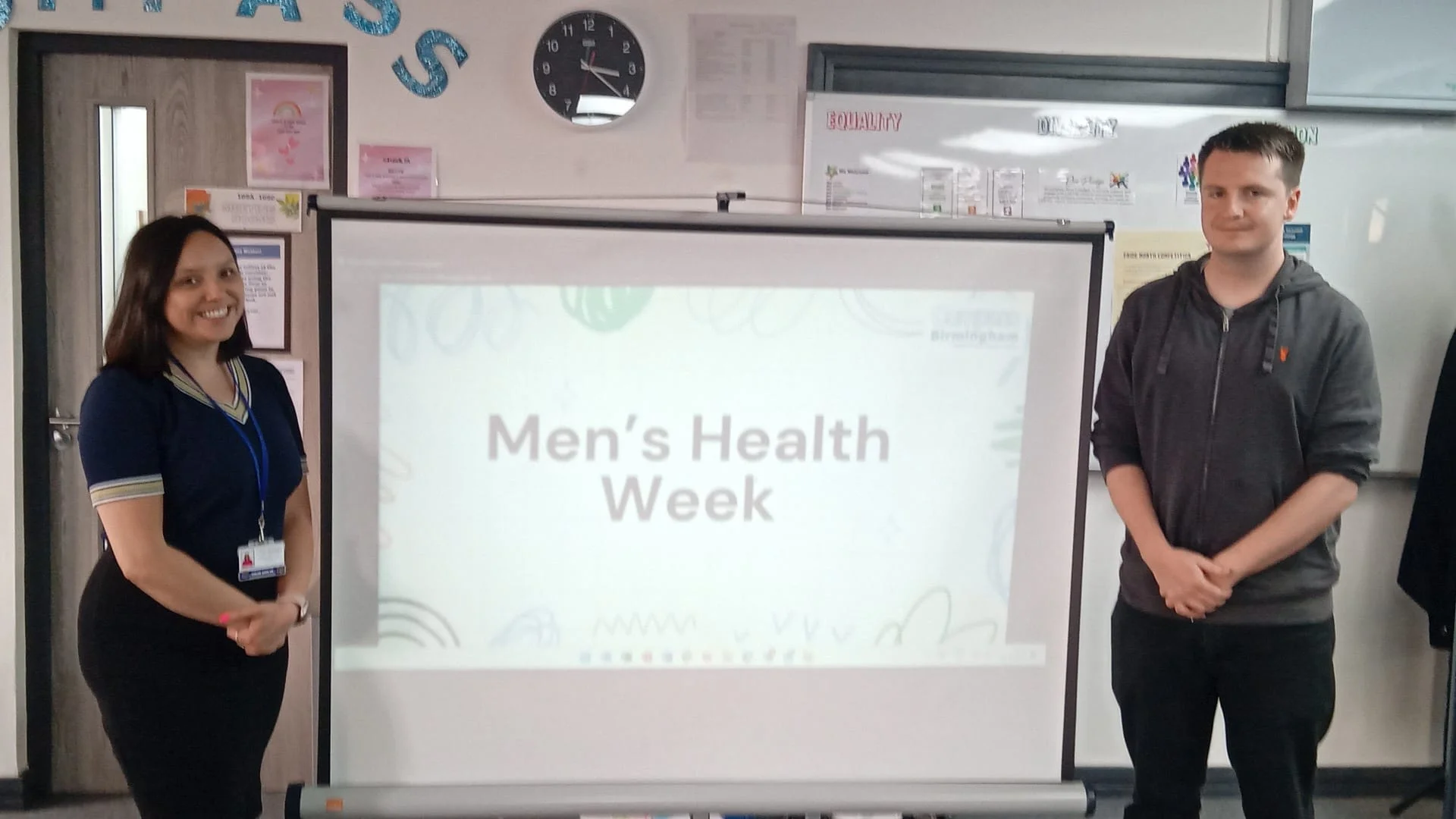 staff at men's mental health week presentation